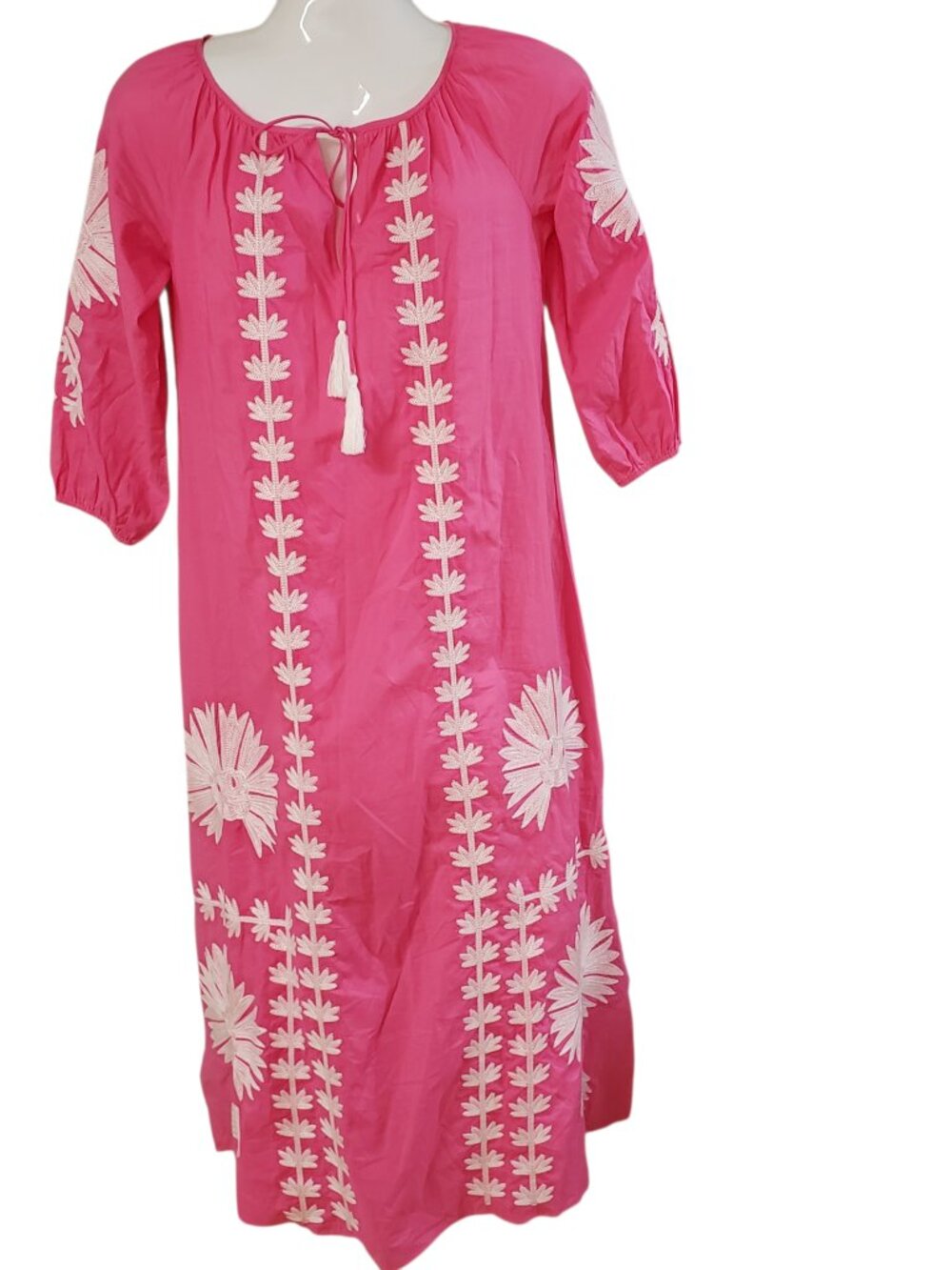 BUDDY love Women's Long Dress Tiffany Caftan Color pink /white Size S